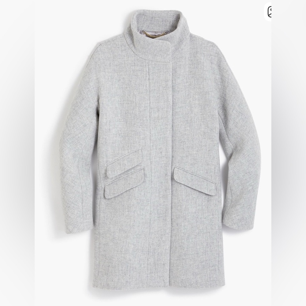 J.Crew Italian Stadium Cloth Cocoon Coat - heather gray, Size 6